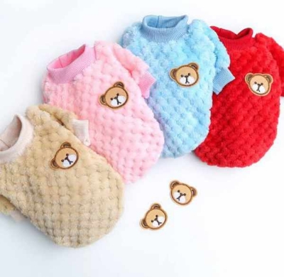 Picture of Teady Bear Embroidery Soft & Worm Clothes warm Sweter For Cat puppy Rabbit
