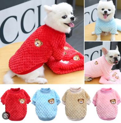 Picture of Teady Bear Embroidery Soft & Worm Clothes warm Sweter For Cat puppy Rabbit