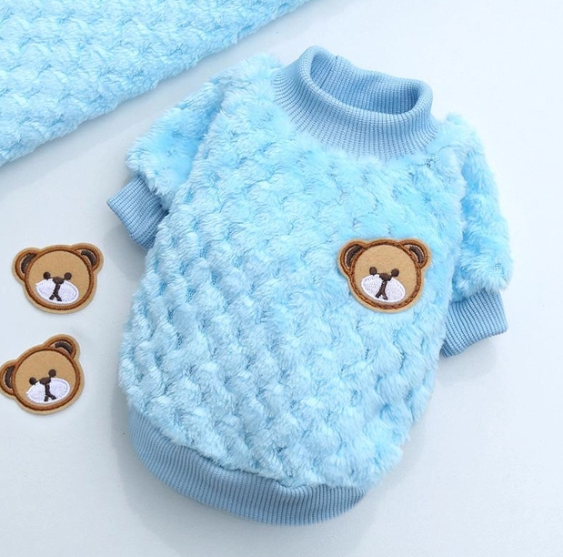 Picture of Teady Bear Embroidery Soft & Worm Clothes warm Sweter For Cat puppy Rabbit