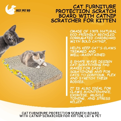 Picture of Cat Furniture Protection Scratch Board with Catnip Scratcher for Kitten, Cat & Pet