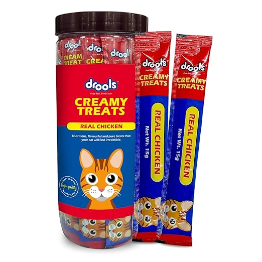 Picture of Drools Creamy cat Treats, Real Chicken, 375 gm (Pack of 25)