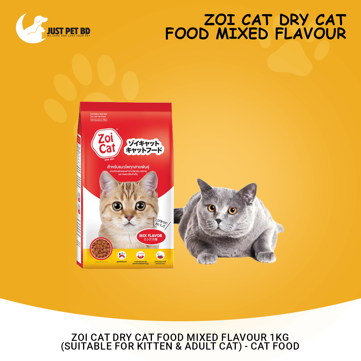 Picture of Zoi Cat Dry Cat Food Mixed Flavour 1Kg (Suitable For Kitten & Adult Cat) - Cat Food