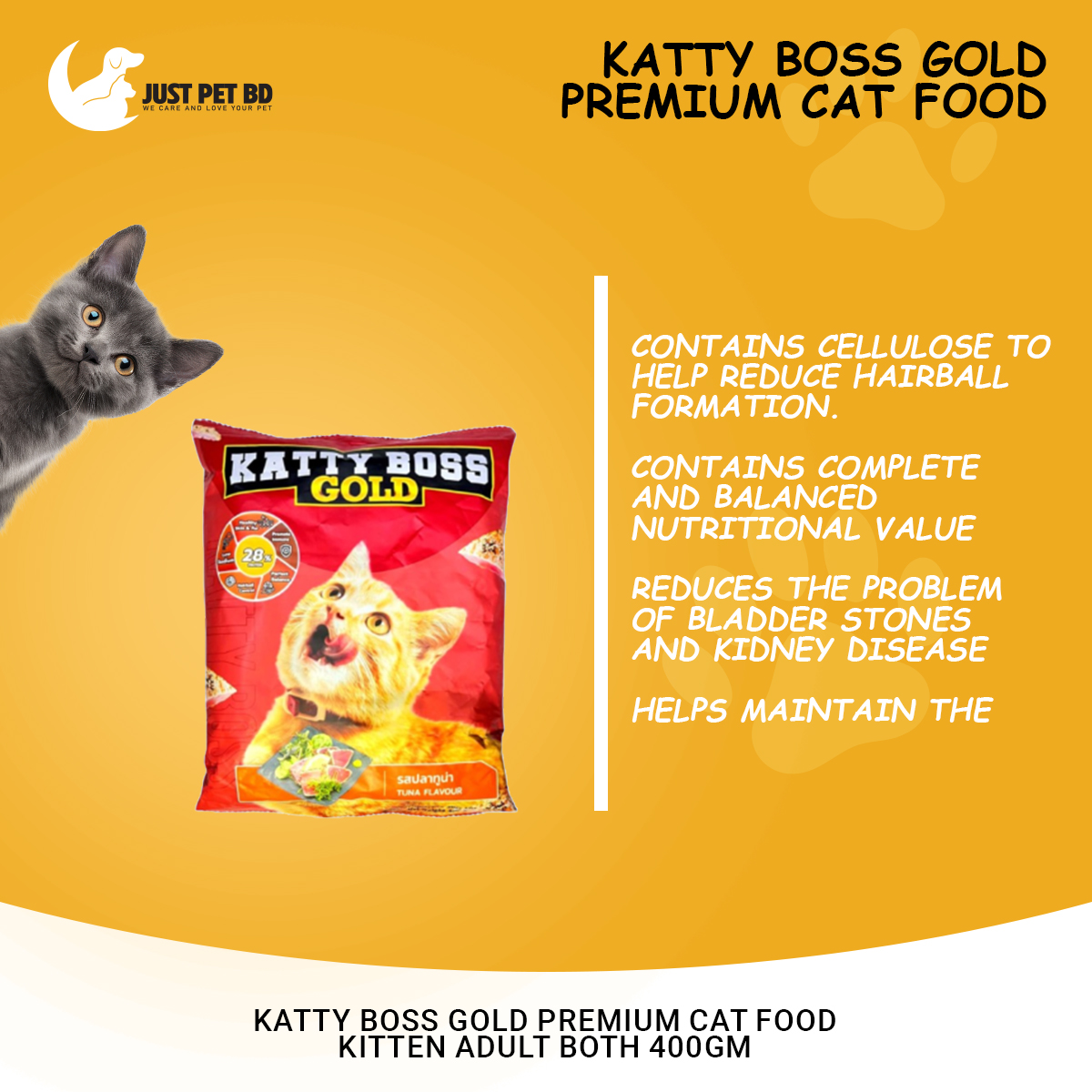 Picture of Katty Boss Gold Premium Cat Food Kitten Adult Both 400gm
