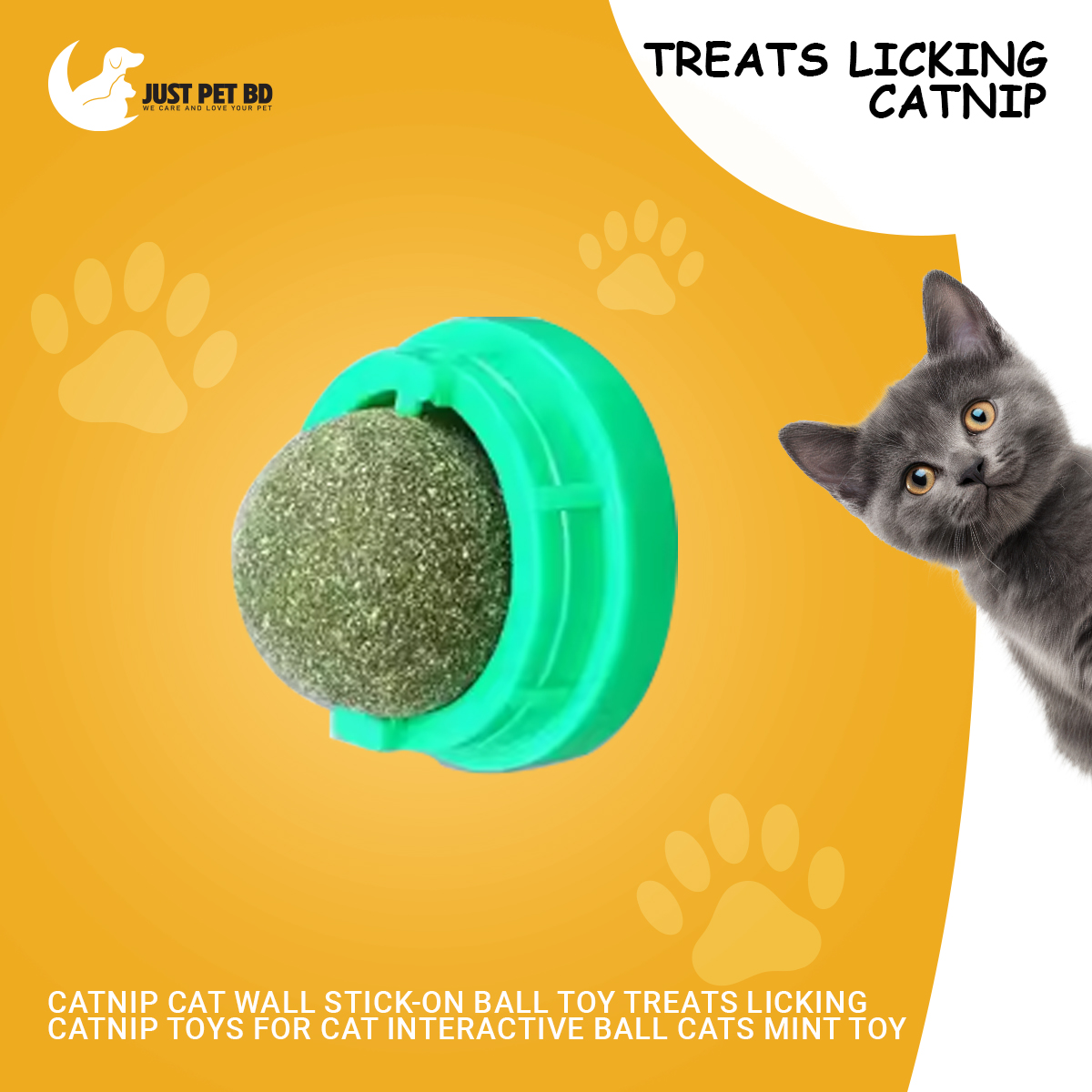 Picture of Catnip Cat Wall Stick-On Ball Toy Treats Licking Catnip Toys for Cat Interactive Ball Cats Mint Toy