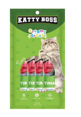 Picture of Katty Boss Cat Creamy Treat, Katty Boss, contains 15g x 5 packets.