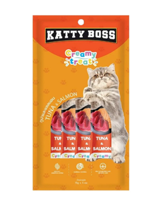 Picture of Katty Boss Cat Creamy Treat, Katty Boss, contains 15g x 5 packets.