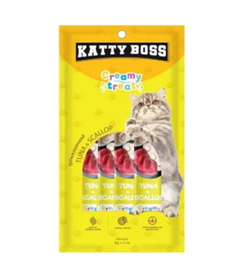 Picture of Katty Boss Cat Creamy Treat, Katty Boss, contains 15g x 5 packets.