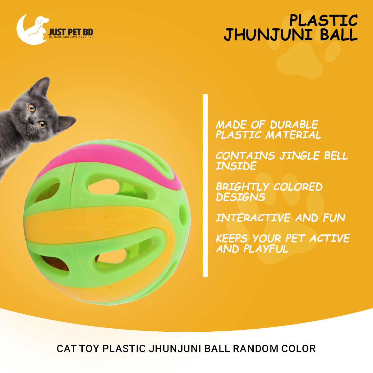 Picture of Cat Toy Plastic Jhunjuni Ball  Random Color