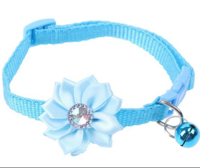 Picture of Cute Pet Collar Flower Design Jewelry Neck Belt Collar Belt For Cat with bell