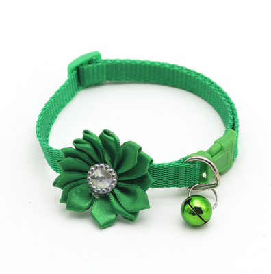 Picture of Cute Pet Collar Flower Design Jewelry Neck Belt Collar Belt For Cat with bell