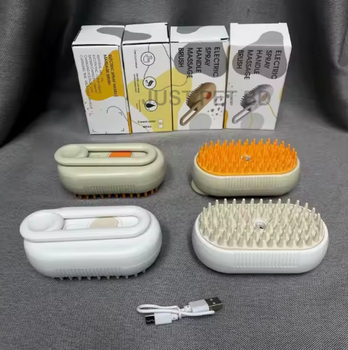 Picture of 2024 Hot 3in1USB cable silicone cleaning bath hair removal with steam spray grooming silicone brush for cats