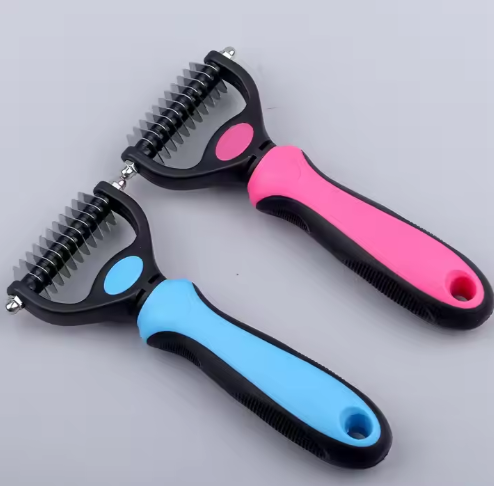 Picture of Pet Hair Removal Brush Double sided For Long Hair Deseeding Comb Pet Fur Knot Cutter Dog Grooming Shedding Tools