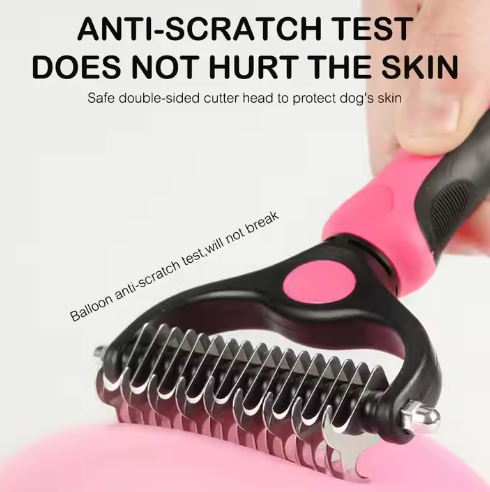 Picture of Pet Hair Removal Brush Double sided For Long Hair Deseeding Comb Pet Fur Knot Cutter Dog Grooming Shedding Tools