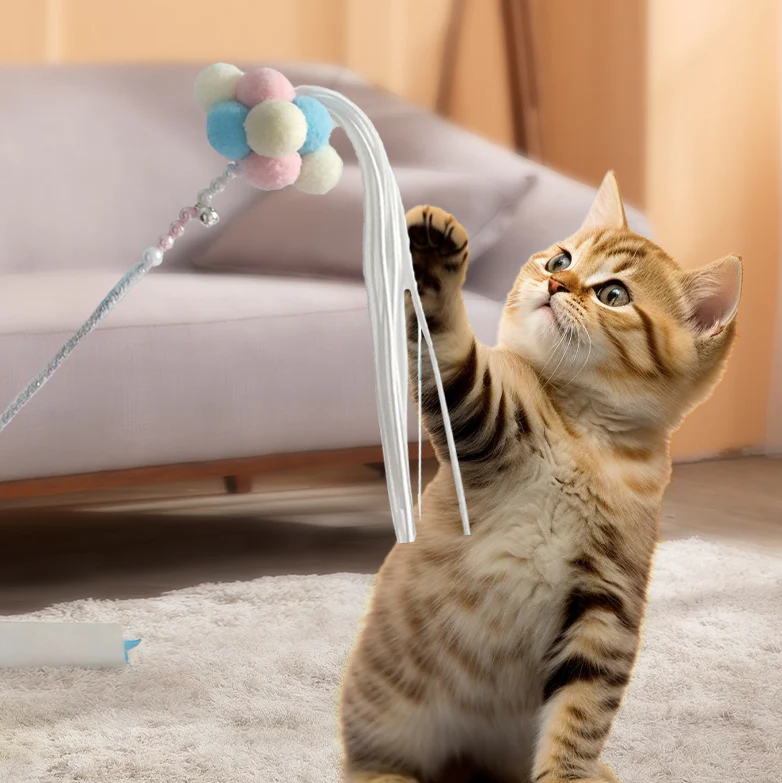Picture of Colorful bubble Ball Tassel Interactive Cat Teaser Toy