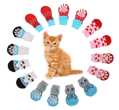 Picture of Cute Puppy Dog Socks Knit Cartoon Soft Anti Slip Warm Socks Cat Shoes Paw Protector For Small Medium Dogs Pet Supplies 4Pcs/Set