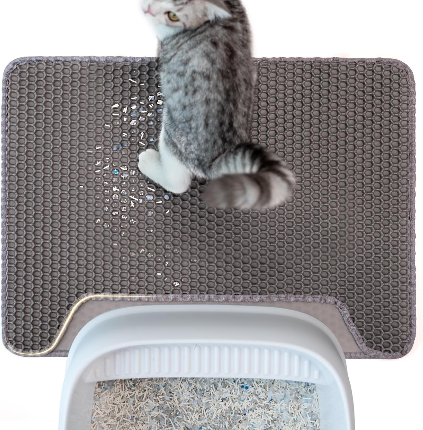 Picture of Cat Litter Box Mat Litter Mat Easy Recycling Litter Waterproof Litter Mat
