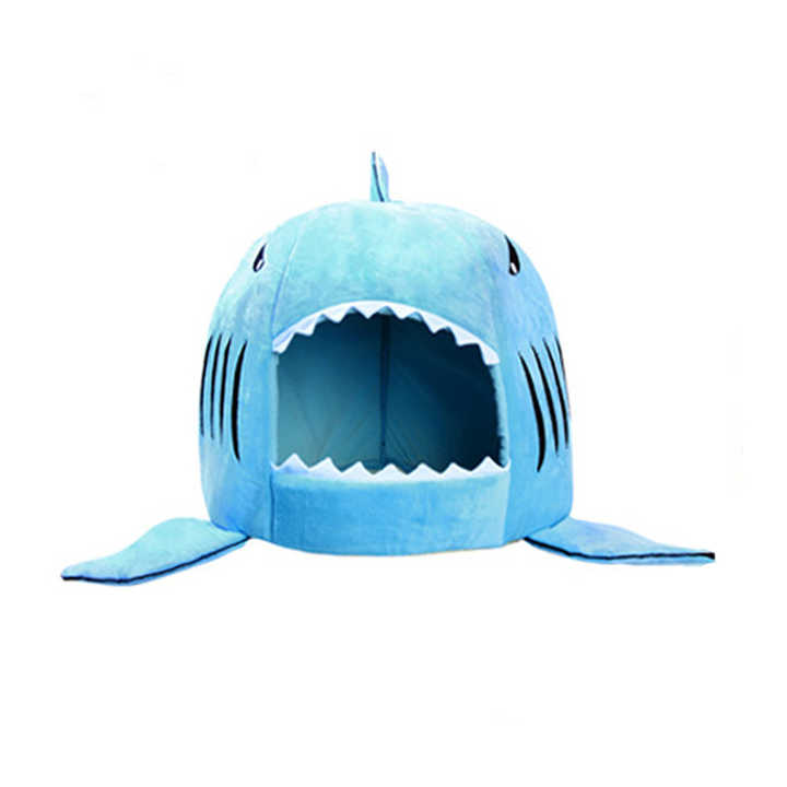 Picture of Washable Shark Pet House Cave Bed For Dog Cat With Removable Cushion And Waterproof Bottom Pet House