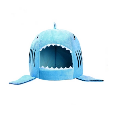 Picture of Washable Shark Pet House Cave Bed For Dog Cat With Removable Cushion And Waterproof Bottom Pet House