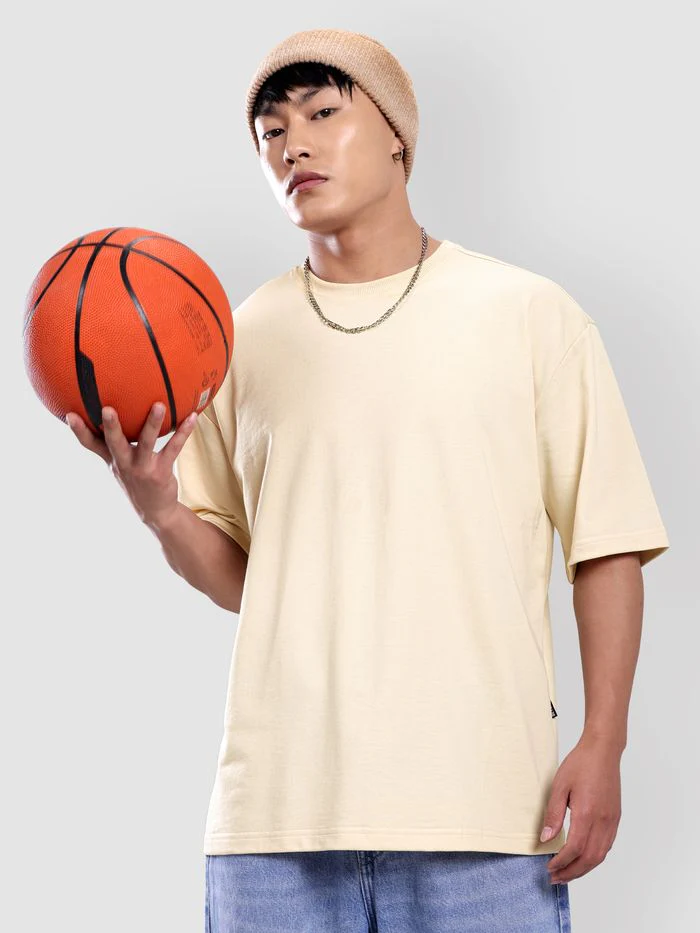 Picture of Oversized Plain T-Shirt – Beige