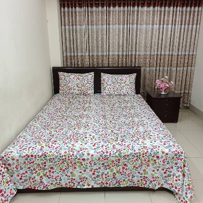 Picture of EXPORT COTTON KING SIZE DOUBLE BEDSHEET – 3 PECS SET – CHERRY PLUM