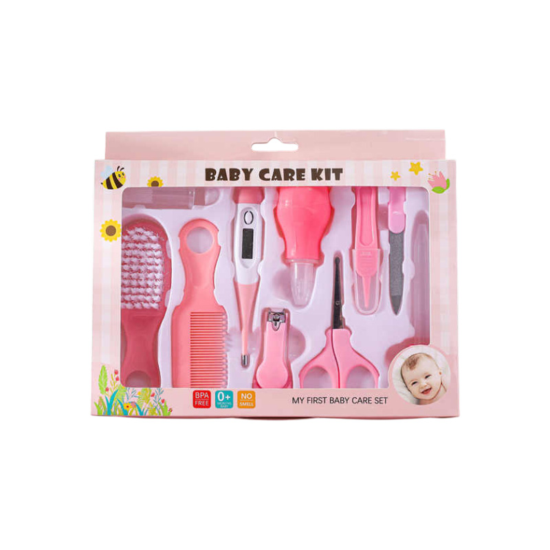 Picture of 10 in 1 Baby Healthcare and Grooming Kit Newborn Nursery Care Set for Newborn Infant Toddlers Baby Boys Girls Kids Pink Set