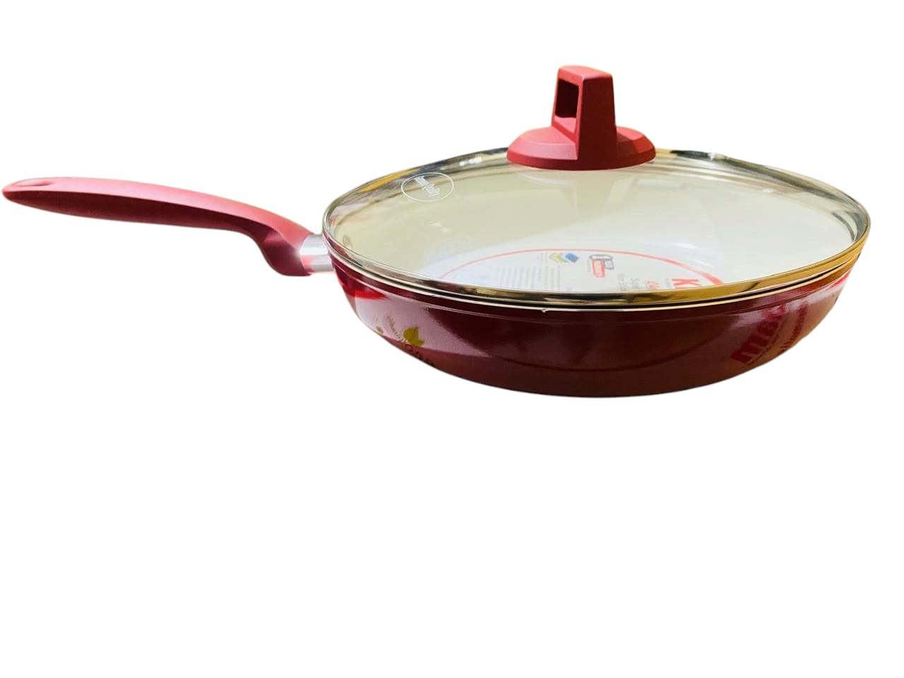Picture of kiam frypan with glass lid inducation bottom ceramic 26cm