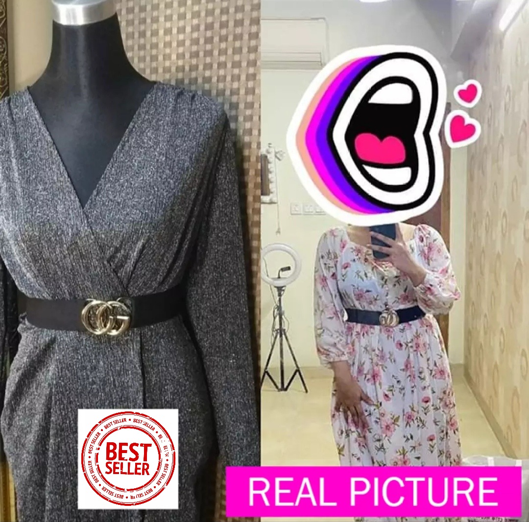 Picture of Ladies Belt Double Ring PU Leather Belt for Women and Girls - Fashionable and Stylish for Jeans, Tops, Gowns, Skirts, and Sarees