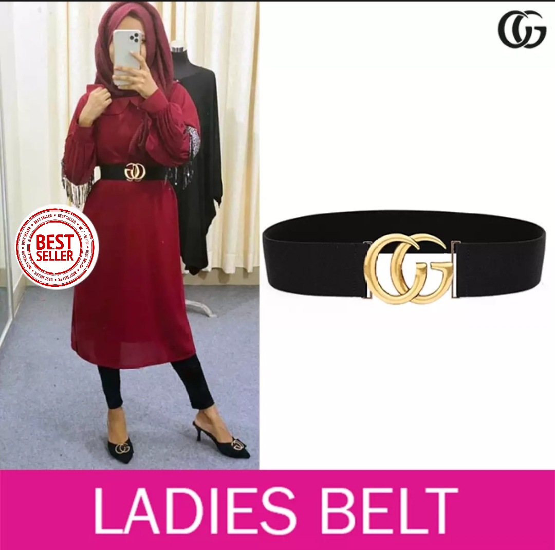 Picture of Ladies Belt Double Ring PU Leather Belt for Women and Girls - Fashionable and Stylish for Jeans, Tops, Gowns, Skirts, and Sarees