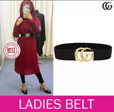 Picture of Ladies Belt Double Ring PU Leather Belt for Women and Girls - Fashionable and Stylish for Jeans, Tops, Gowns, Skirts, and Sarees