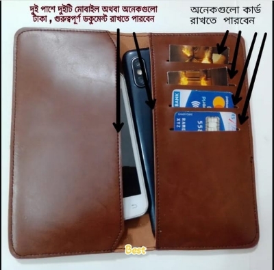 Picture of PU Leather Highly styles long wallet for men - with Mobile and cards pocket, premium quality Easy To Carry And No Zipper