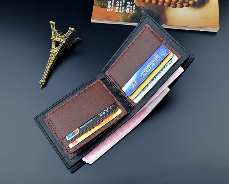 Picture of Men's Wallet Money Bag Leather Short Wallet Fashion Vintage Wallet Casual Male Wallet Multi-card Soft Purse Multi-function Purse Two Color