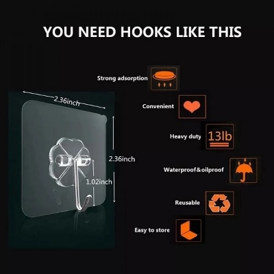 Picture of Self-Adhesive Hooks for Kitchen, Bathroom, and Door (5pcs Pack)