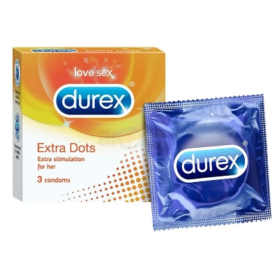 Picture of Durex Extra Dotted Condoms for Men - 3Pcs Pack(India)