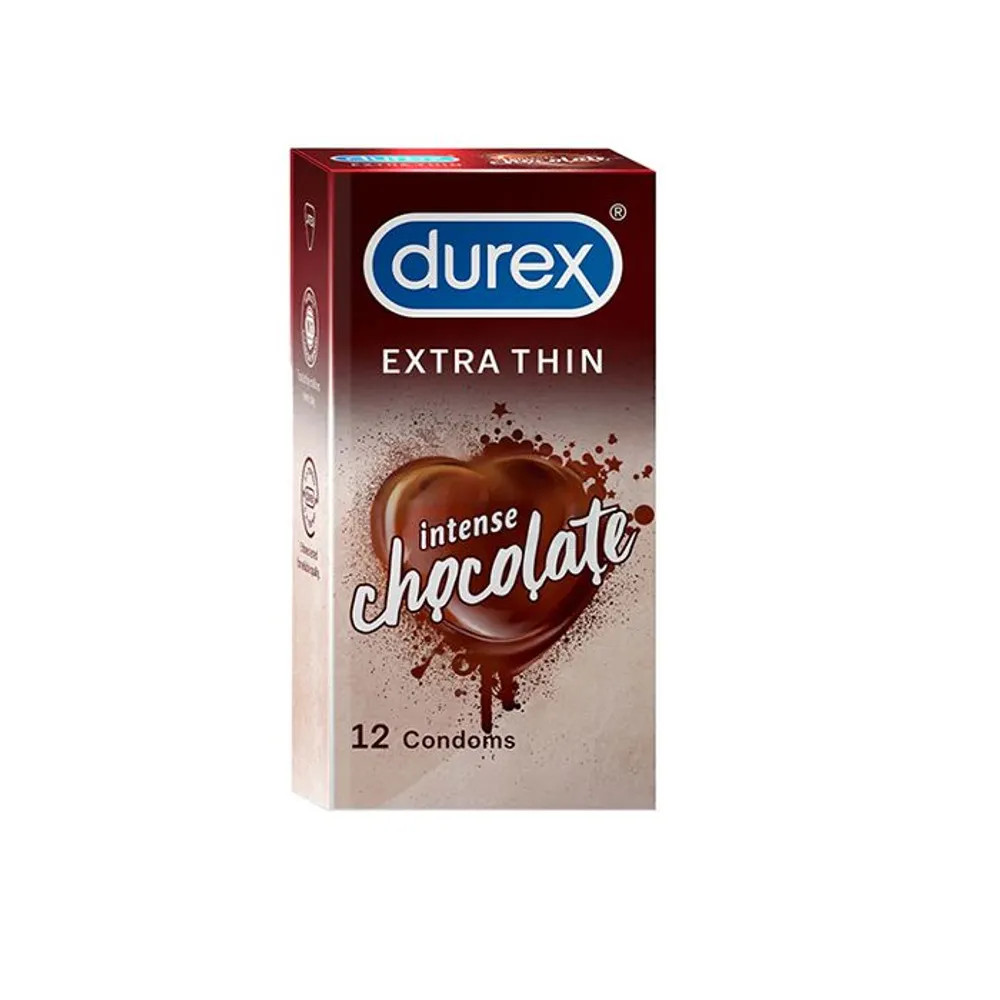 Picture of Durex Extra Thin Intense Chocolate Flavoured Condom - 12Pcs Pack(India)