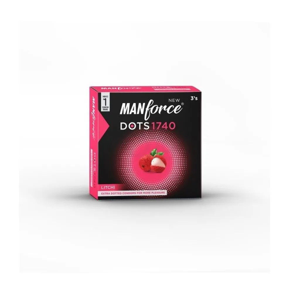 Picture of Manforce Litchi 1740 Extra Dotted Condom - 3Pcs Pack (India)