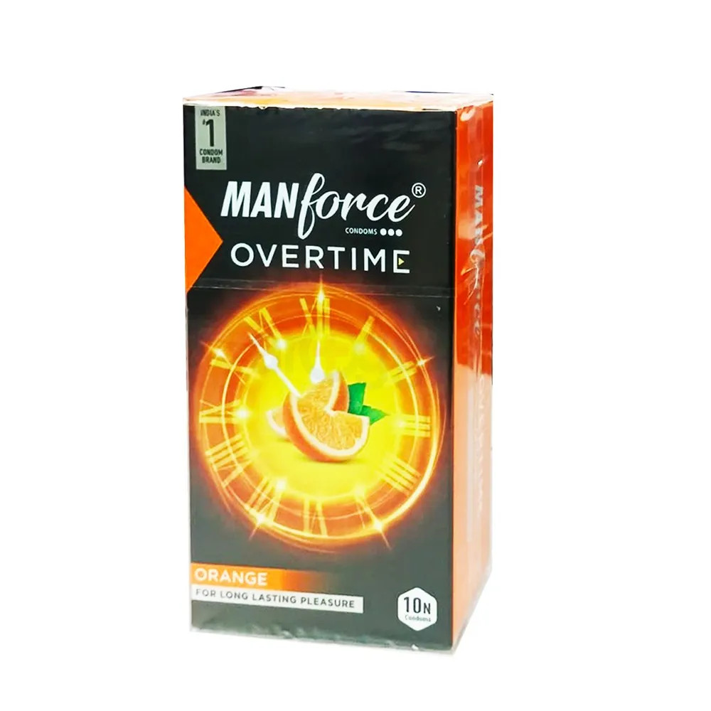 Picture of Manforce Overtime Orange Long Lasting Pleasure Condom - 10Pcs Pack(India)