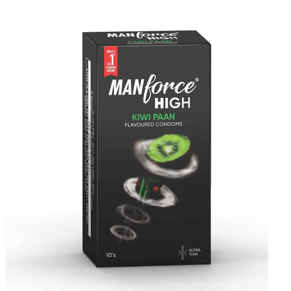 Picture of Manforce High Kiwi Paan Flavoured Ultra Thin With 0.05mm Thinness Condom - 10Pcs Pack