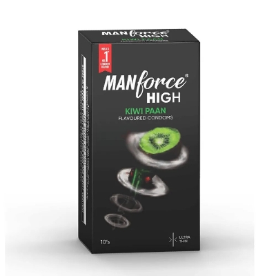 Picture of Manforce High Kiwi Paan Flavoured Ultra Thin With 0.05mm Thinness Condom - 10Pcs Pack