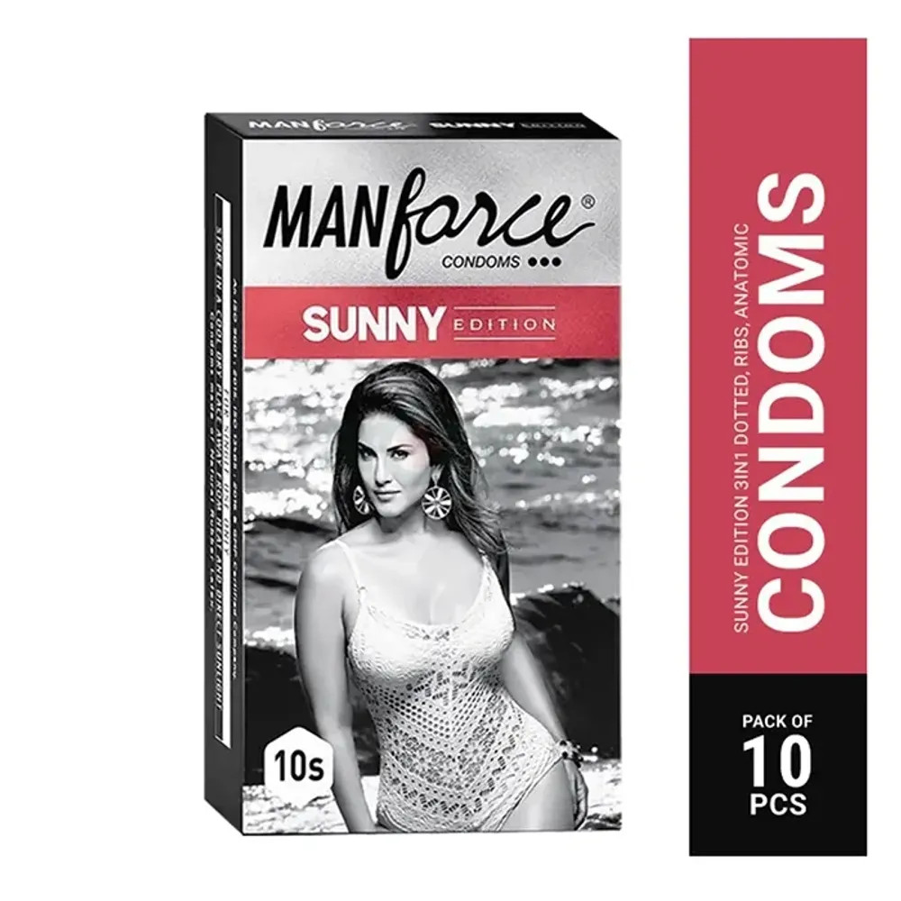 Picture of Manforce Sunny Edition Ribbed & Dotted Condom - 10Pcs Pack(India)