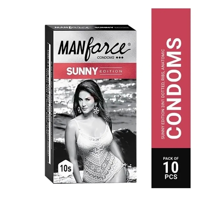 Picture of Manforce Sunny Edition Ribbed & Dotted Condom - 10Pcs Pack(India)