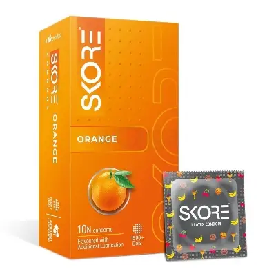 Picture of Skore Orange 1500+ Dotted Condom - 10Pcs Pack(India)