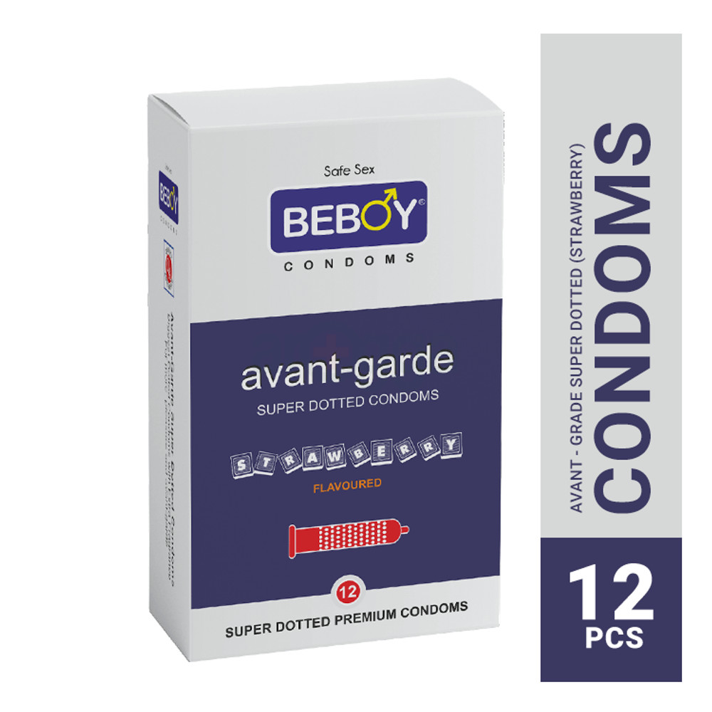 Picture of Beboy Avant-Grade Super Dotted Condom (Strawberry Flavour) - 12Pcs Pack(India)