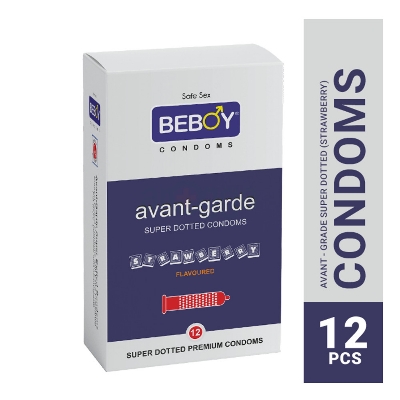 Picture of Beboy Avant-Grade Super Dotted Condom (Strawberry Flavour) - 12Pcs Pack(India)
