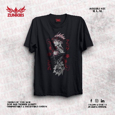 Picture of Zunkies Black Clover Oversized Drop Shoulder Black T-shirt