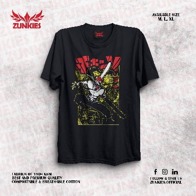 Picture of Zunkies Chainsaw Man Oversized Drop Shoulder Black T-shirt