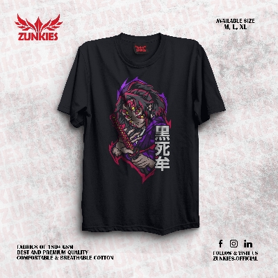Picture of Zunkies Demon Slayer Oversized Drop Shoulder Black T-shirt