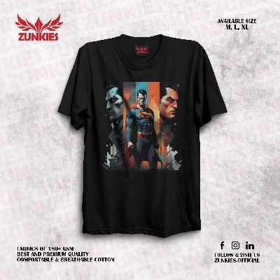 Picture of Zunkies Superman Oversized Drop Shoulder Black T-shirt