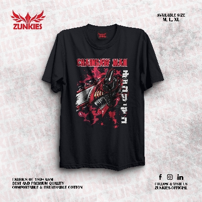 Picture of Zunkies Chainsaw Man Oversized Drop Shoulder Black T-shirt