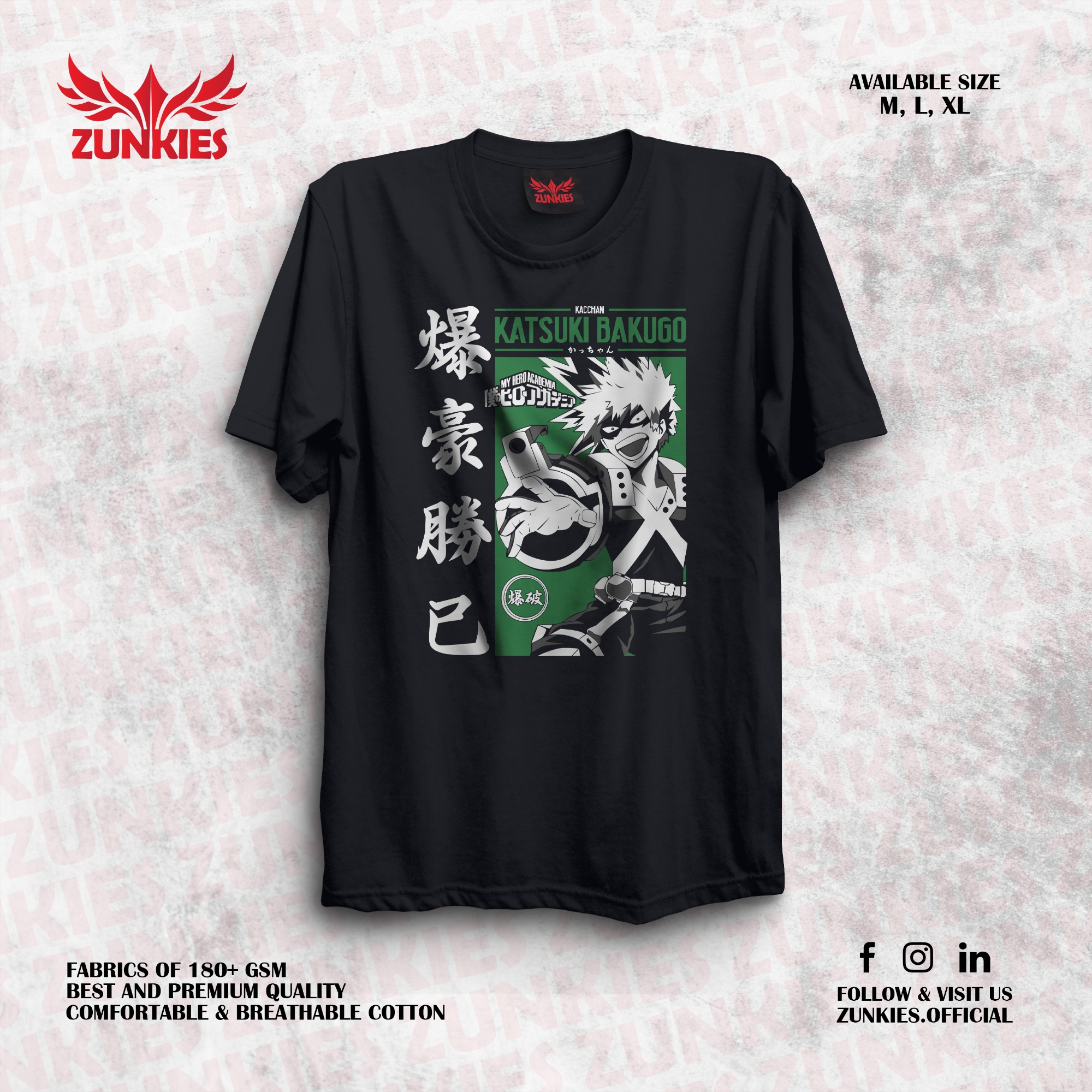 Picture of Zunkies My Hero Academia Oversized Drop Shoulder Black T-shirt