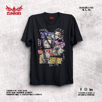 Picture of Zunkies Demon Slayer Oversized Drop Shoulder Black T-shirt